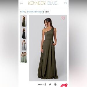 Kennedy Blue Bridesmaid Dress Olive Green One-Shoulder Dress